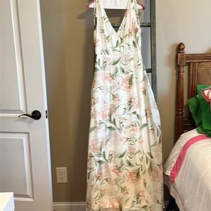 Lulu's Floral Maxi Dress - White and Pink